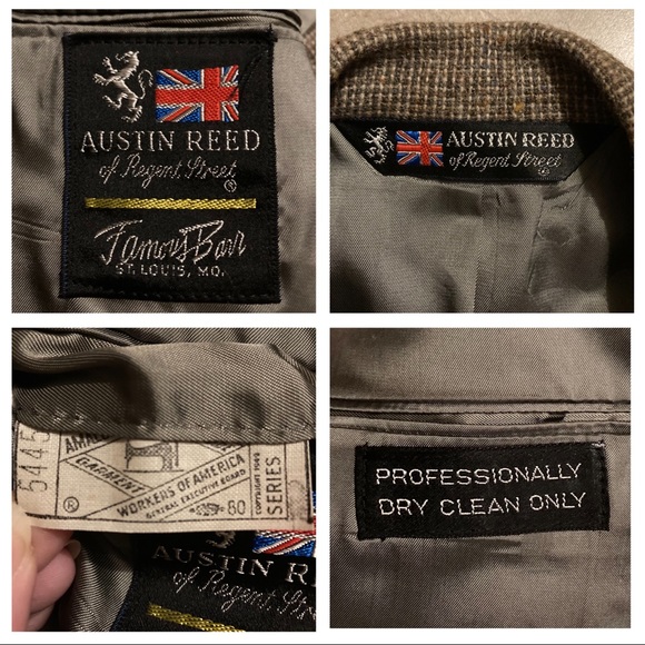 Vintage Austin Reed blazer, circa 1968-1976. Primarily brown & tan-wool(?) blend - Picture 10 of 13